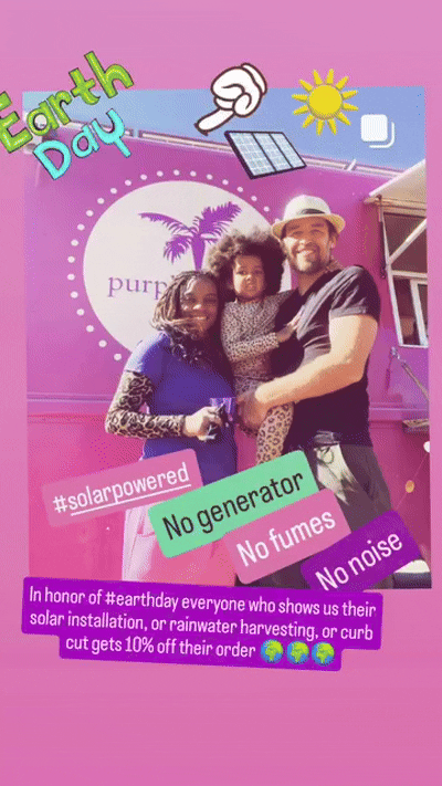Earth Day celebration with Purple Tree Truck